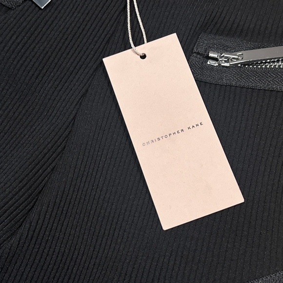 NWT Christopher Kane Moto Ribbed Zipper Black Leggings Womens US 2 - Picture 4 of 12